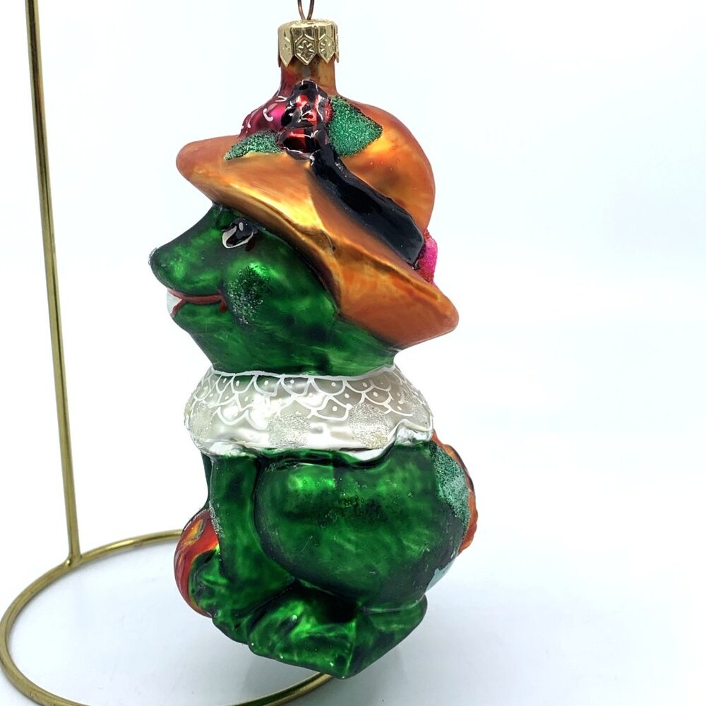 Christopher Radko Ornament Lillie Mae Frog 1996 Bonnet Apple Retired Vintage - Picture 5 of 11